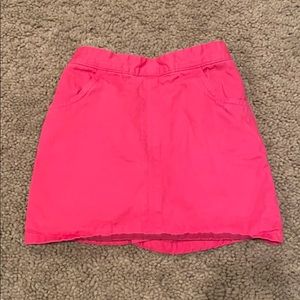 Pink denim skort